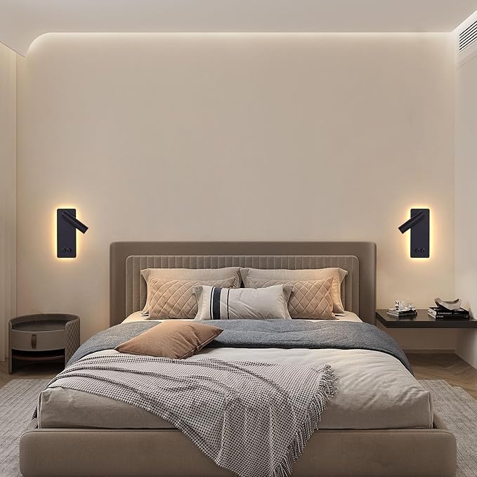 Wall Mounted Reading Light Set of 2, LED Headboard Reading Lamp - Image 6