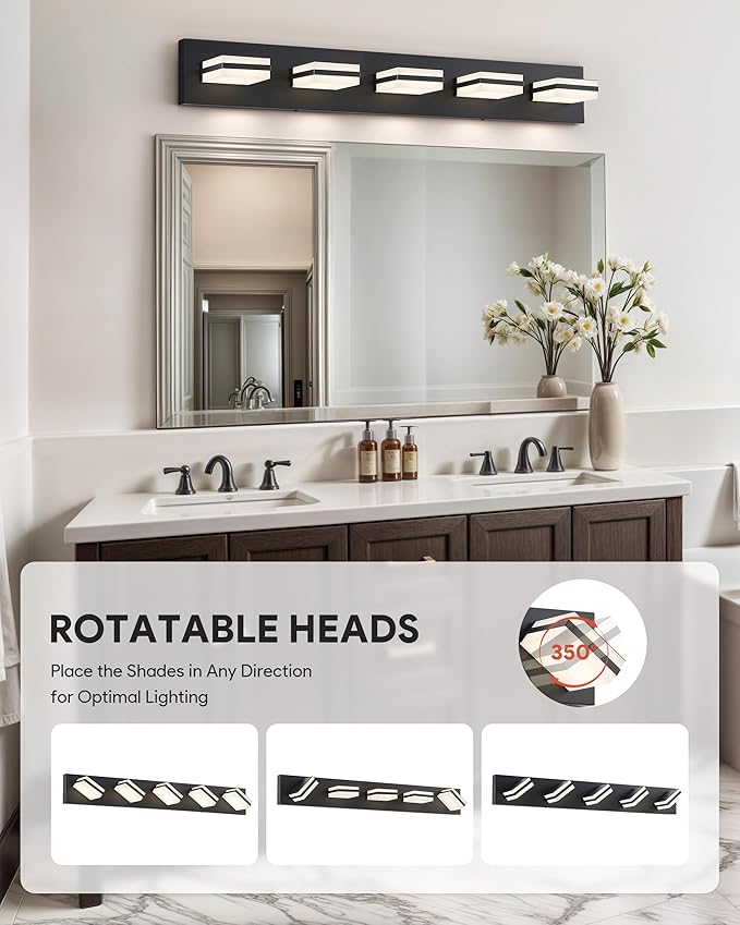 VONLUCE Bathroom Vanity Light Fixture, 5-Light Modern LED Vanity Light - Image 3