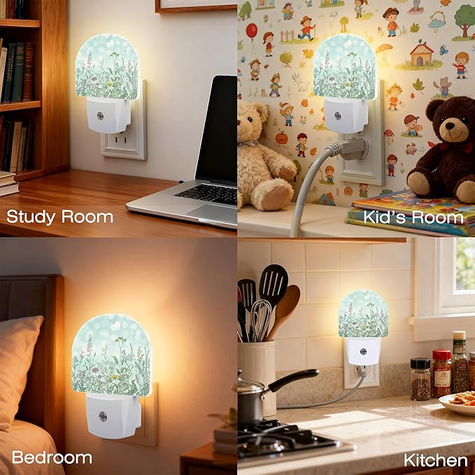 Herbs and Wild Flowers Night Light, Dusk-to-Dawn Auto Sensor Plug in Night Light - Image 7