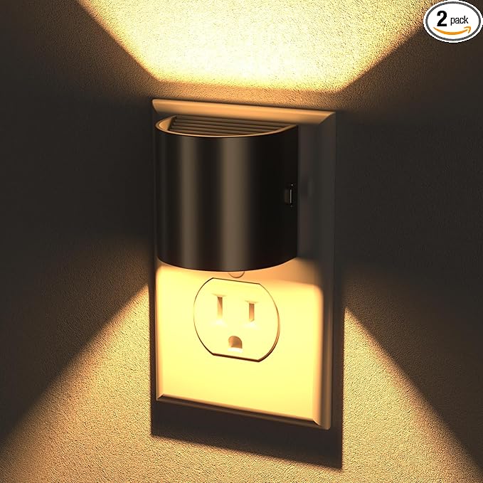 Night Lights Plug into Wall, LED Night Light 2 Pack, Soft Glow Night Lights by HaloNite