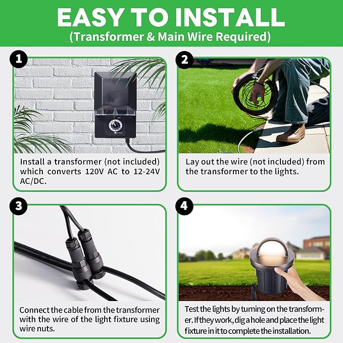 LED Well Light, 5 CCT Selectable In Ground Landscape Lights Low Voltage Outdoor - Image 7
