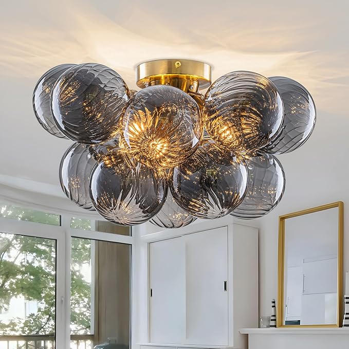 GoYeel Bubble Ceiling Light Fixture 18.5"-Glass Light Fixtures Ceiling Mount by GoYeelLighting