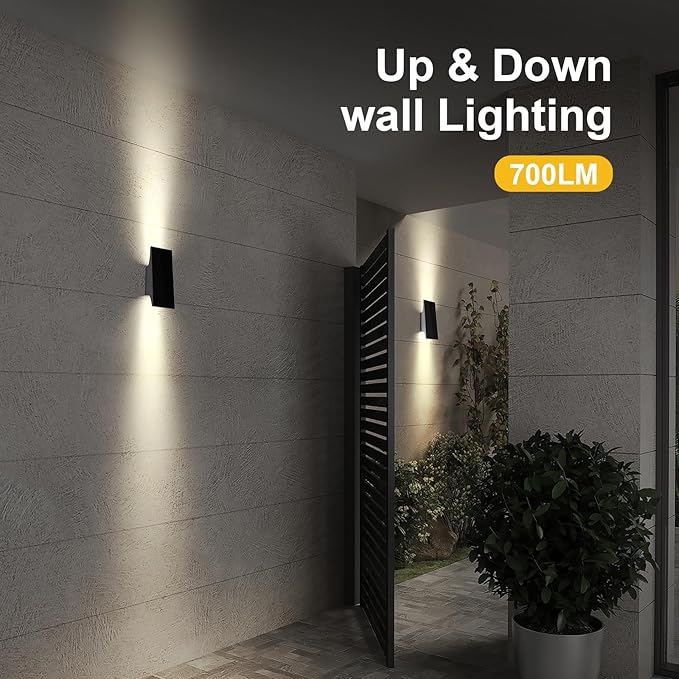 Solar Sconce Lights Outdoor, Dimmable Solar Wall Lights Up and Down, 3000K - Image 6