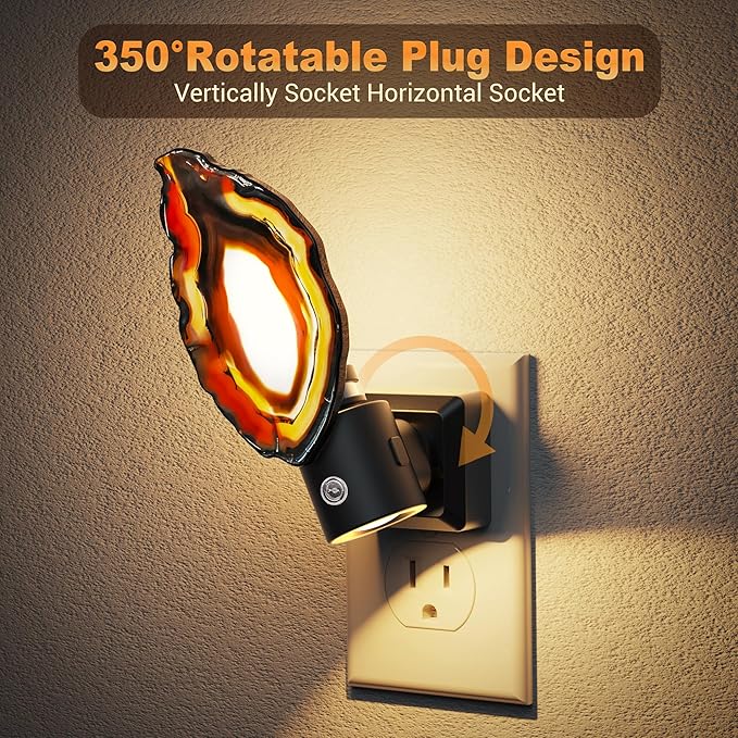 JandCase Night Lights Plug into Wall: Agate Night Light, Dimmable Night Light - Image 4