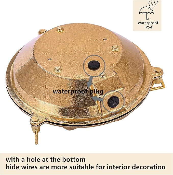 BLINKO Nautical Brass Bulkhead Wall Light, Vintage Retro Wall Sconce, - Image 2