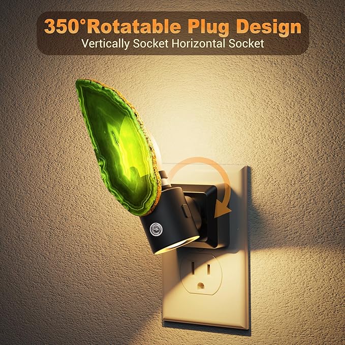 JandCase Night Lights Plug into Wall, Agate Night Light, Dimmable Night Light - Image 3