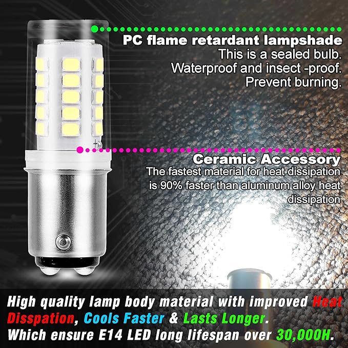 BA15D 1004 1142 1076 90 Marine Boat Navigation Lights Xenon White 6000K 12V 24V - Image 2