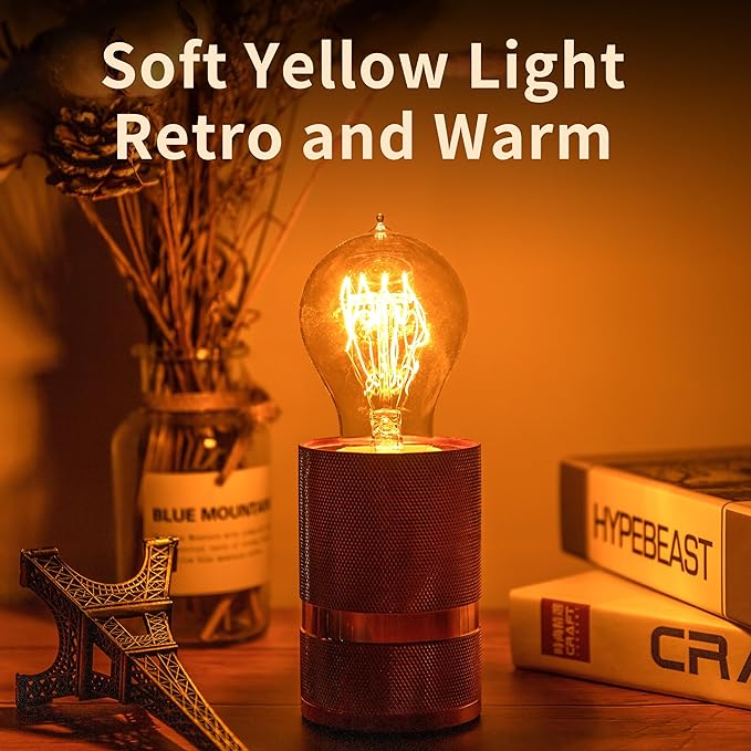 Warm Incandescent Light Bulbs 60 Watt, A19/A60 Vintage Style Edison Bulbs E26 - Image 5