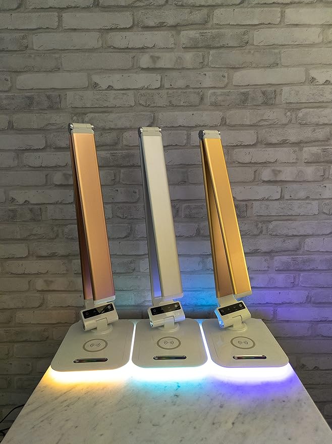 Desk Lamp with RGB Accent Light Wireless Charger USB Port Dimmable Light - Image 3