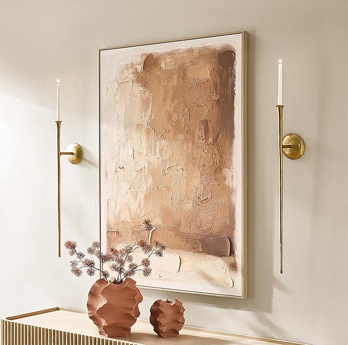 Z Gallerie Aspar Wall Sconce Long Candle Holder in Gold Finish, Retro Chic Wall - Image 5