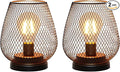 TRIROCKS Set of 2 Battery Operated Lamp LED Table Lantern, Metal Cage Cordless by TRIROCKS