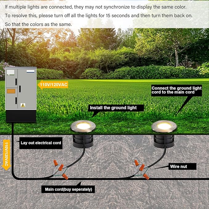 Outdoor In-Ground Lights Wired, Waterproof IP67 LED Landscape Lights 110V 120V - Image 5