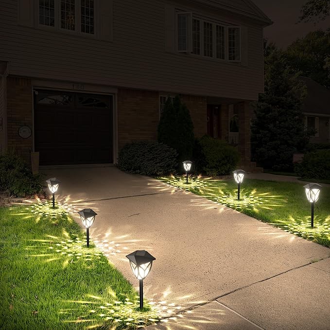 Ensenior 12-Pack Solar Lights Outdoor, 16.77" 3000K LED Solar Garden Lights - Image 9