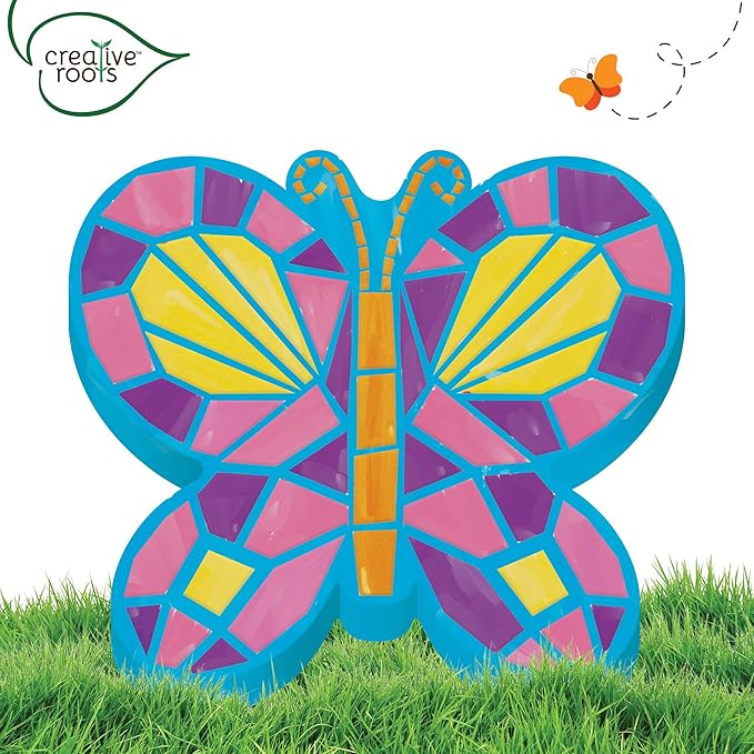 Creative Roots Mosaic Butterfly Stepping Stone Kit, Includes 7-Inch Ceramic - Image 5