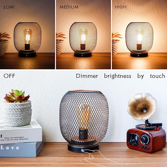 JHY DESIGN Dimmable Touch Bedside Table Lamp Rechargeable Battery Powered Lamp - Image 2