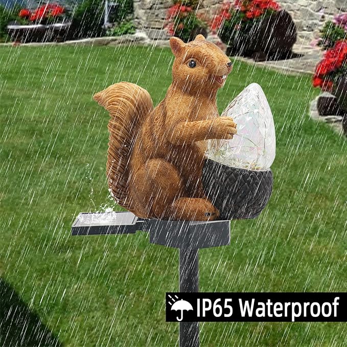 Upgraded Solar Garden Lights Outdoor Decor, Solar Squirrel Stake Lights - Image 4