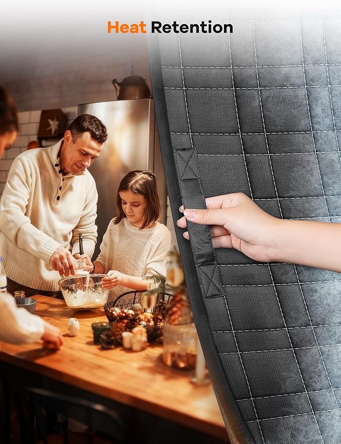 Thermal Door Curtain, Fit Size up to 36 x 82 Inches, Magnetic Insulated Door - Image 7