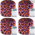 4 Pack 60LED Orange & Purple Fairy Lights Battery Operated by BOSSERN