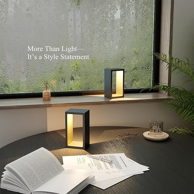 Minimalist Portable Cordless LED Desk Lamp, Adjustable Brightness Bedside Night - Image 2