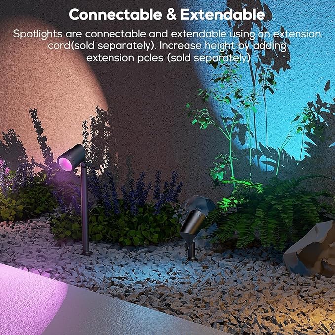 ZYAN Smart RGB Color Changing Outdoor Landscape Spot Lights, APP Control and - Image 7