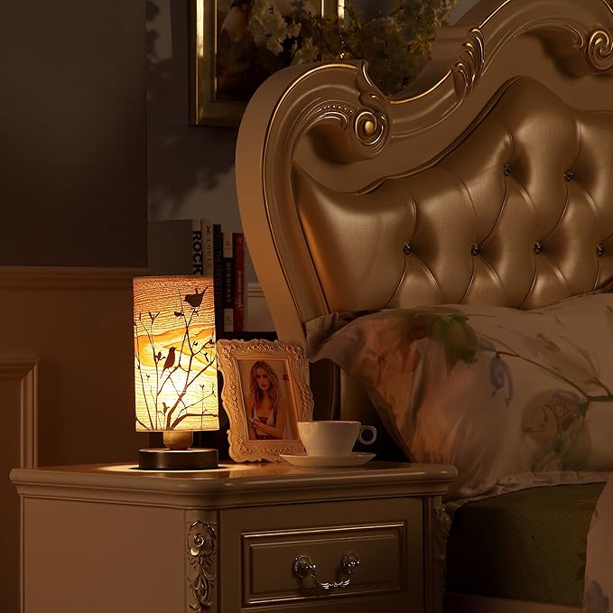 Bieye L10272 Birds in The Tree Wooden Style Table Lamp Night Light - Image 5