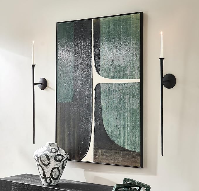 Z Gallerie One Piece Aspar Wall Sconce Long Candle Holder in Black Finish - Image 7