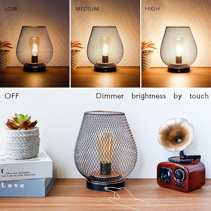 JHY DESIGN Dimmable Touch Bedside Table Lamp Rechargeable Battery Powered Lamp - Image 2