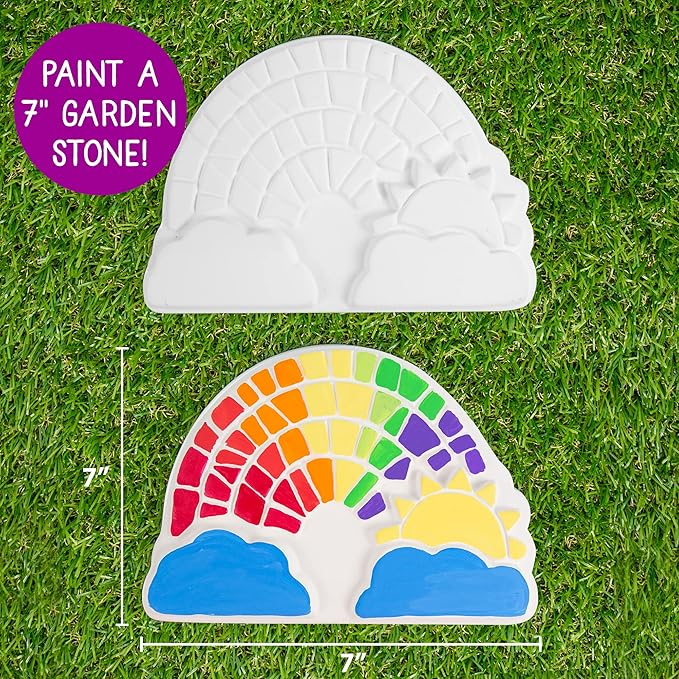Creative Roots Paint Your Own Rainbow Stepping Stone Craft Kits - Image 6