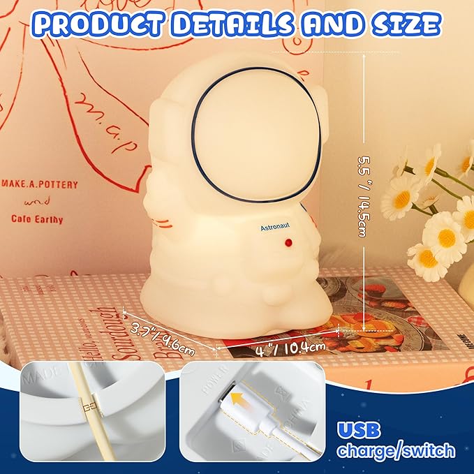 Night Light for Kids, Rechargeable Dimmable Silicone LED Nightlight - Image 7