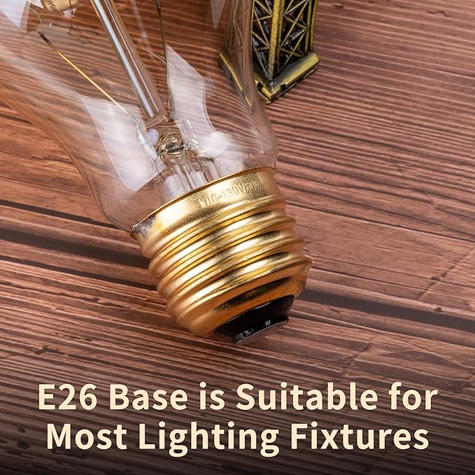 Warm Incandescent Light Bulbs 60 Watt, A19/A60 Vintage Style Edison Bulbs E26 - Image 4