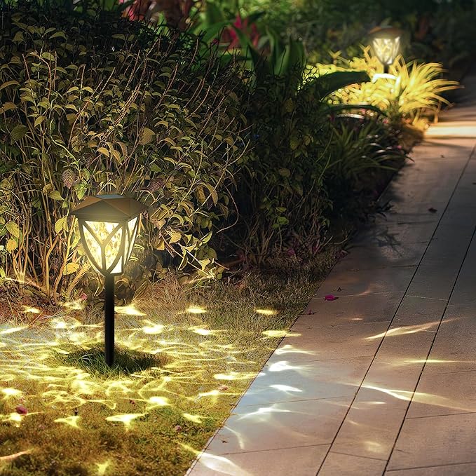 Ensenior 6-Pack Solar Lights Outdoor, 16.77" 3000K LED Solar Garden Lights - Image 3