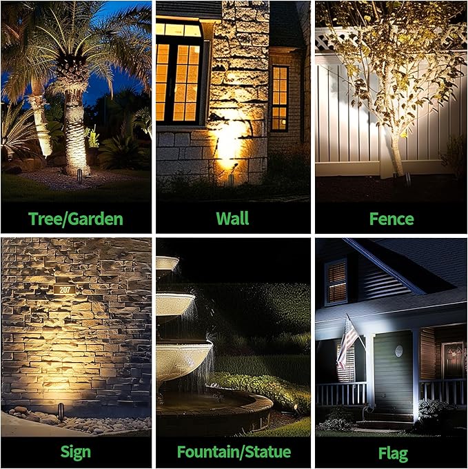 Landscape Light Kit, 6 Pack 3CCT Selectable Spot Light and 100W Low Voltage - Image 5