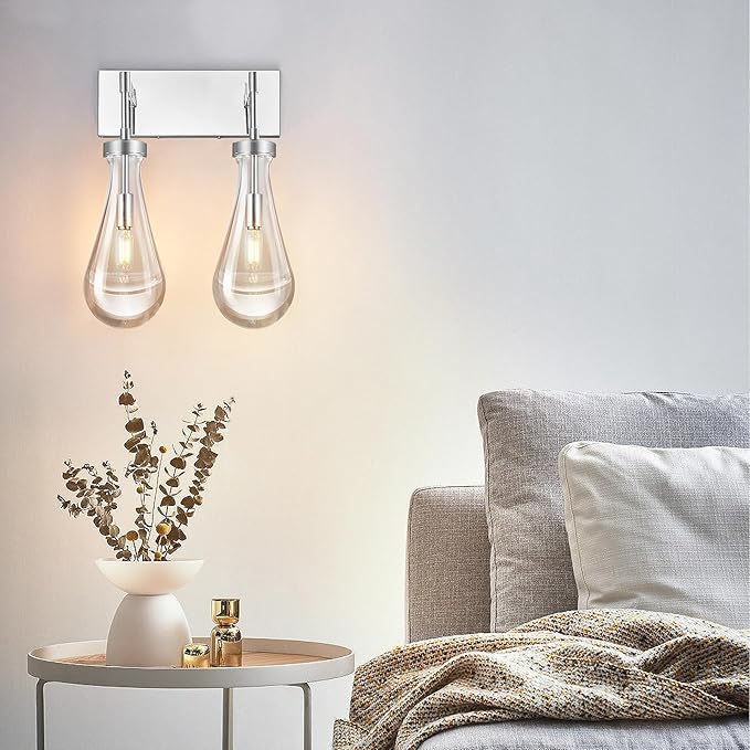 Raindrop Wall Sconces Chrome Crystal Sconces Wall Decor Modern Lighting Glass - Image 3