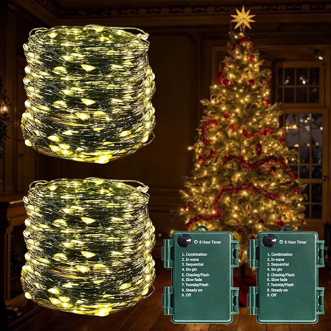 200LED Battery Operated Christmas Lights 8 Modes by Unknown