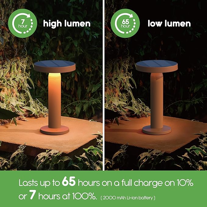 Round Solar Table Lamp – Portable LED Light - Image 5