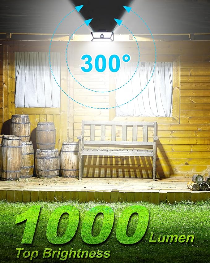 Large Clip on Solar Lights Outdoor, 208 LEDs 1000Lum Bright Solar Security Light - Image 3