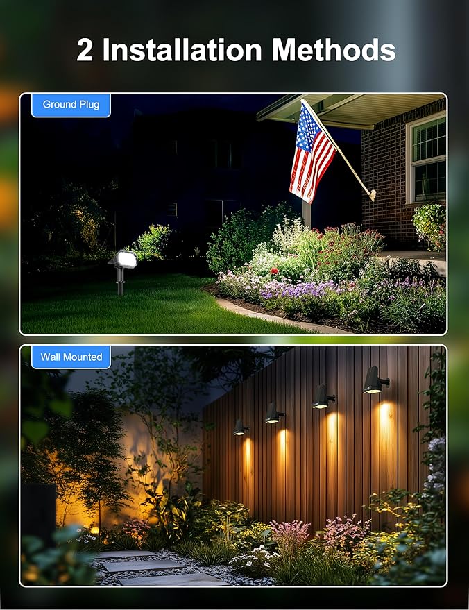 Brightown 6Pack Solar Spot Lights Outdoor, IP67 Solar Lights Outdoor Waterproof - Image 6