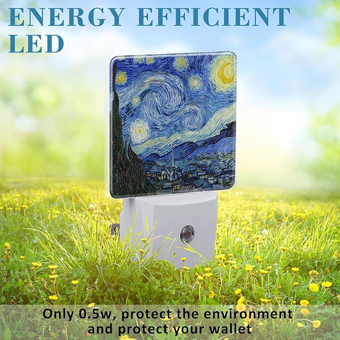 Starry Night Oil Painting Night Light - Image 6