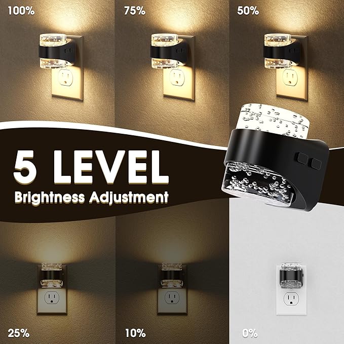 Briignite LED Night Light Plug into Wall, Dimmable Night Light - Image 2