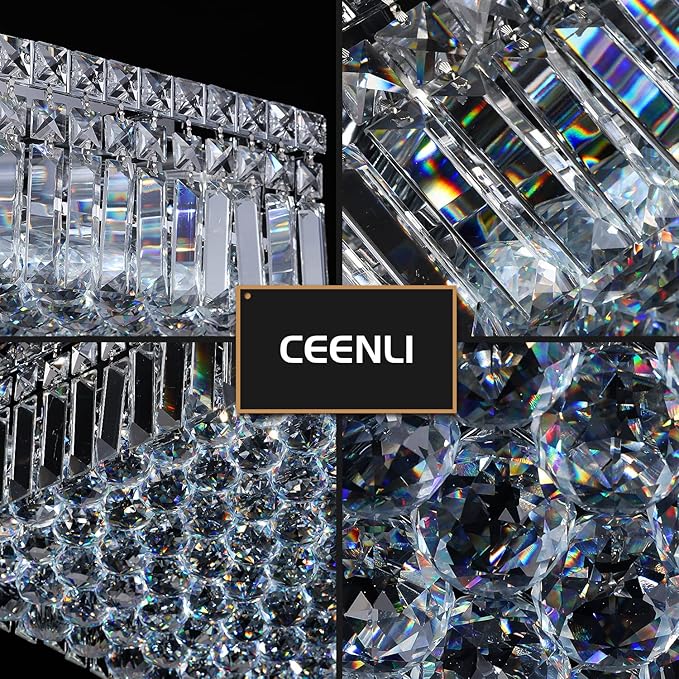 12-Lights Modern Flush Mount Ceiling Light Fixtures, Elegant Crystal Chandelier - Image 7