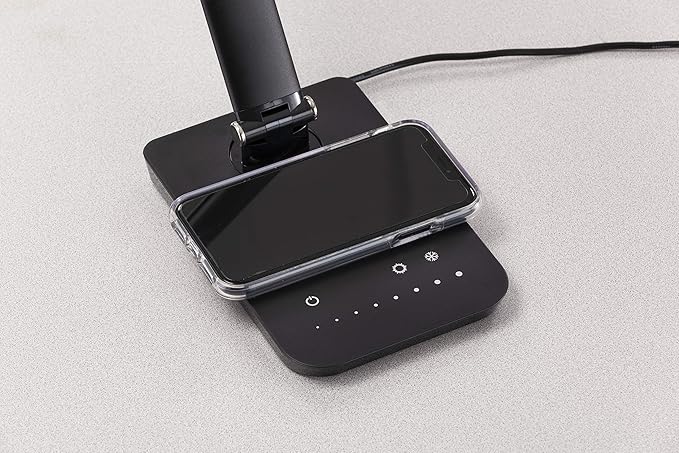 Safco 1009BL, Pivoting Neck, Built-in Wireless, USB Port Vamp LED Lamp - Image 4