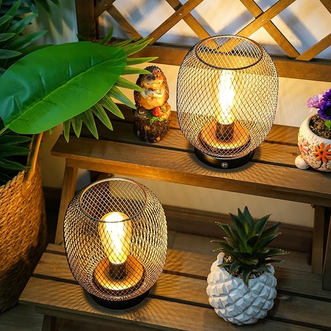 JHY DESIGN Dimmable Touch Lamp Set of 2 Bedside Table Lamp Rechargeable Battery - Image 7