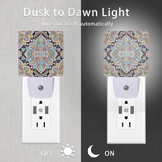 Mandala Floral Night Lights Plug into Wall Ethnic Mandala Night Light 0.5W - Image 3