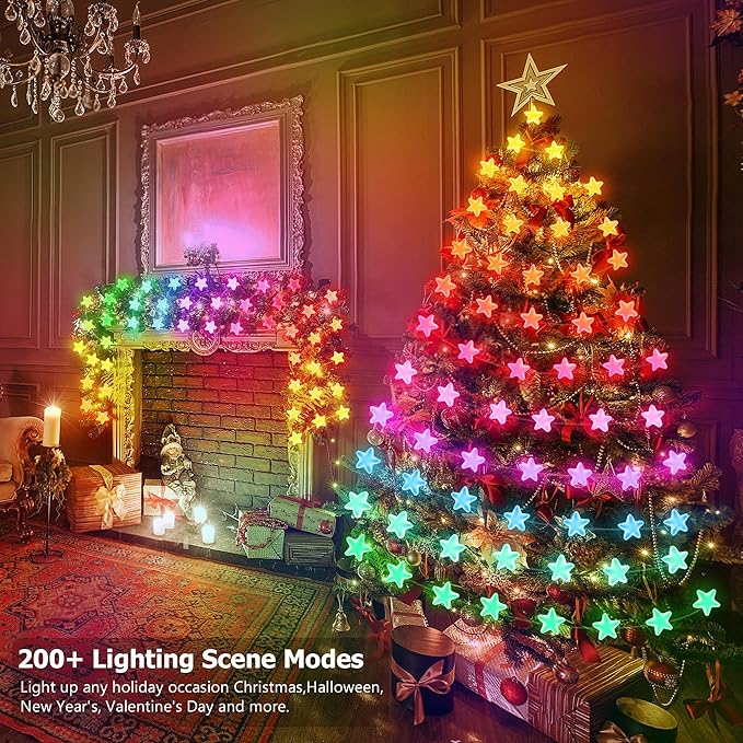 66ft Heart String Lights Valentines Day Decorations, 133 LED RGB Color Changing - Image 5