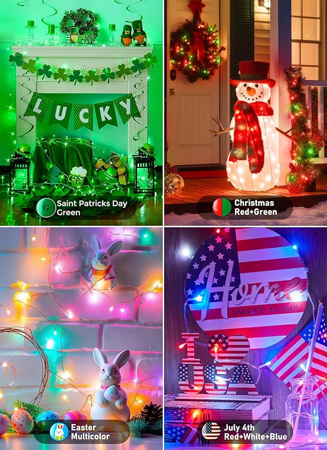 Minetom Color Changing String Lights Outdoor- 22 Colors 33FT 100 LED Fairy - Image 4