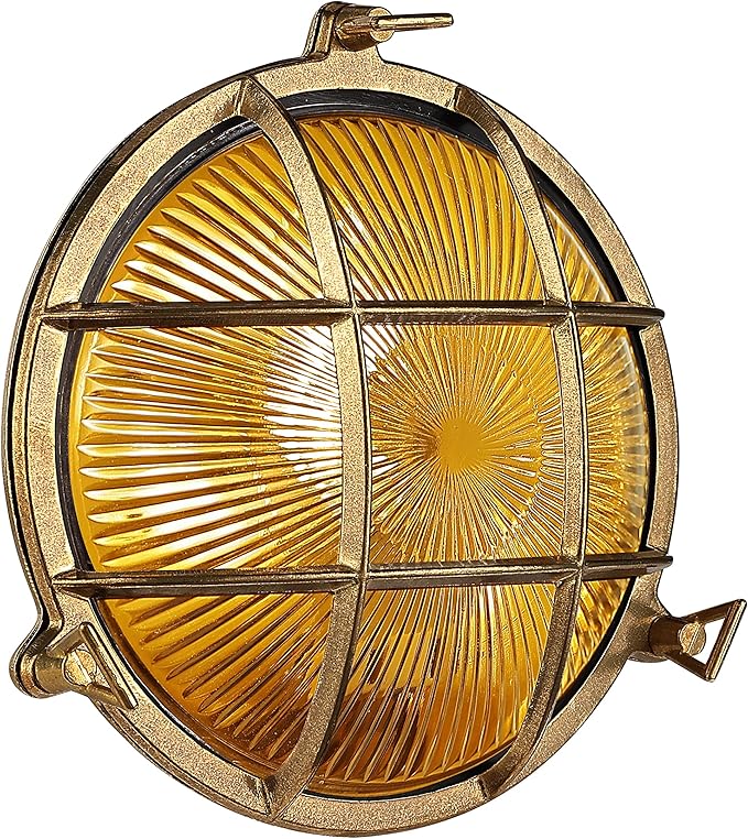 BLINKO Nautical Brass Bulkhead Wall Light, Vintage Retro Wall Sconce, - Image 3
