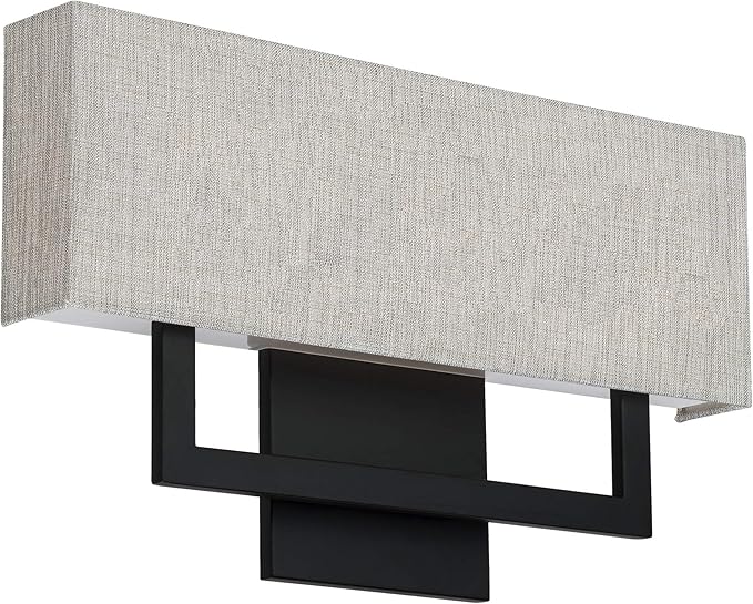WAC Lighting dweLED, Manhattan 22in LED Fabric Wall Sconce 2700K in Black by WAC+Lighting