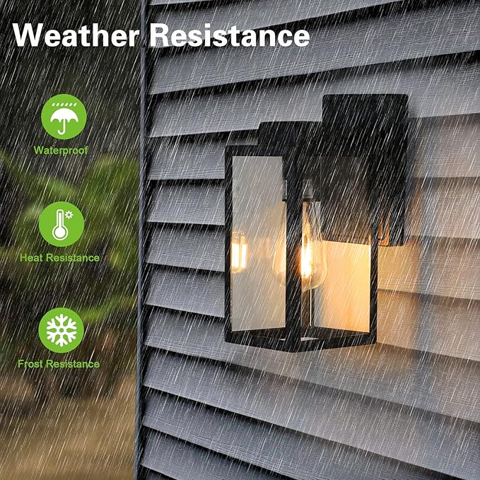 hykolity Outdoor Wall Lantern, Waterproof Exterior Wall Sconce Light Fixture - Image 4