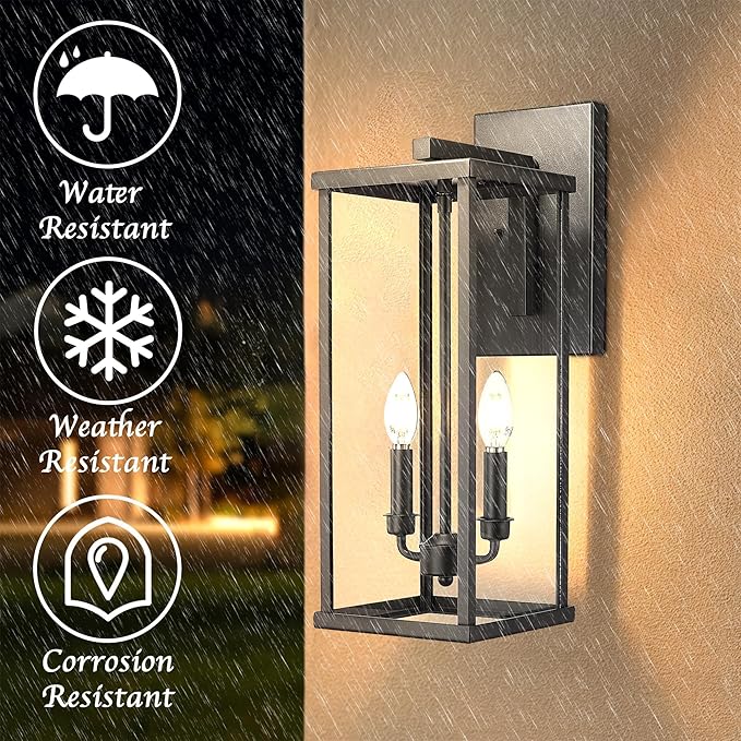 Bestshared Outdoor Wall Sconce Lights, 20 Inch Tall Exterior Wall Lighting - Image 3