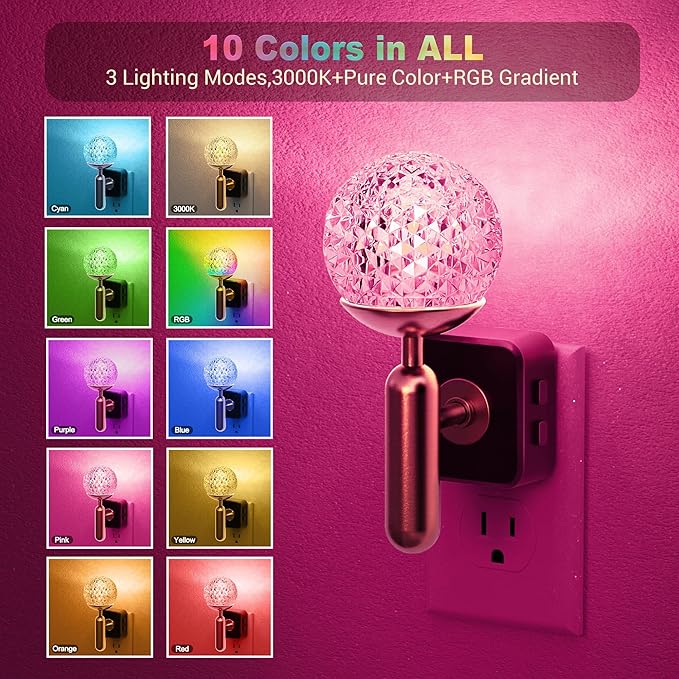 JandCase Night Light, Night Lights Plug into Wall, Color Change RBG Nightlight - Image 2
